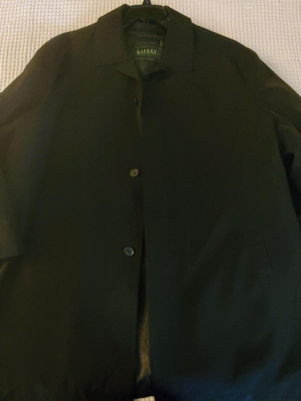 Lauren Ralph Lauren Black Rain Coat 56R Quilted Liner